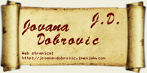 Jovana Dobrović vizit kartica